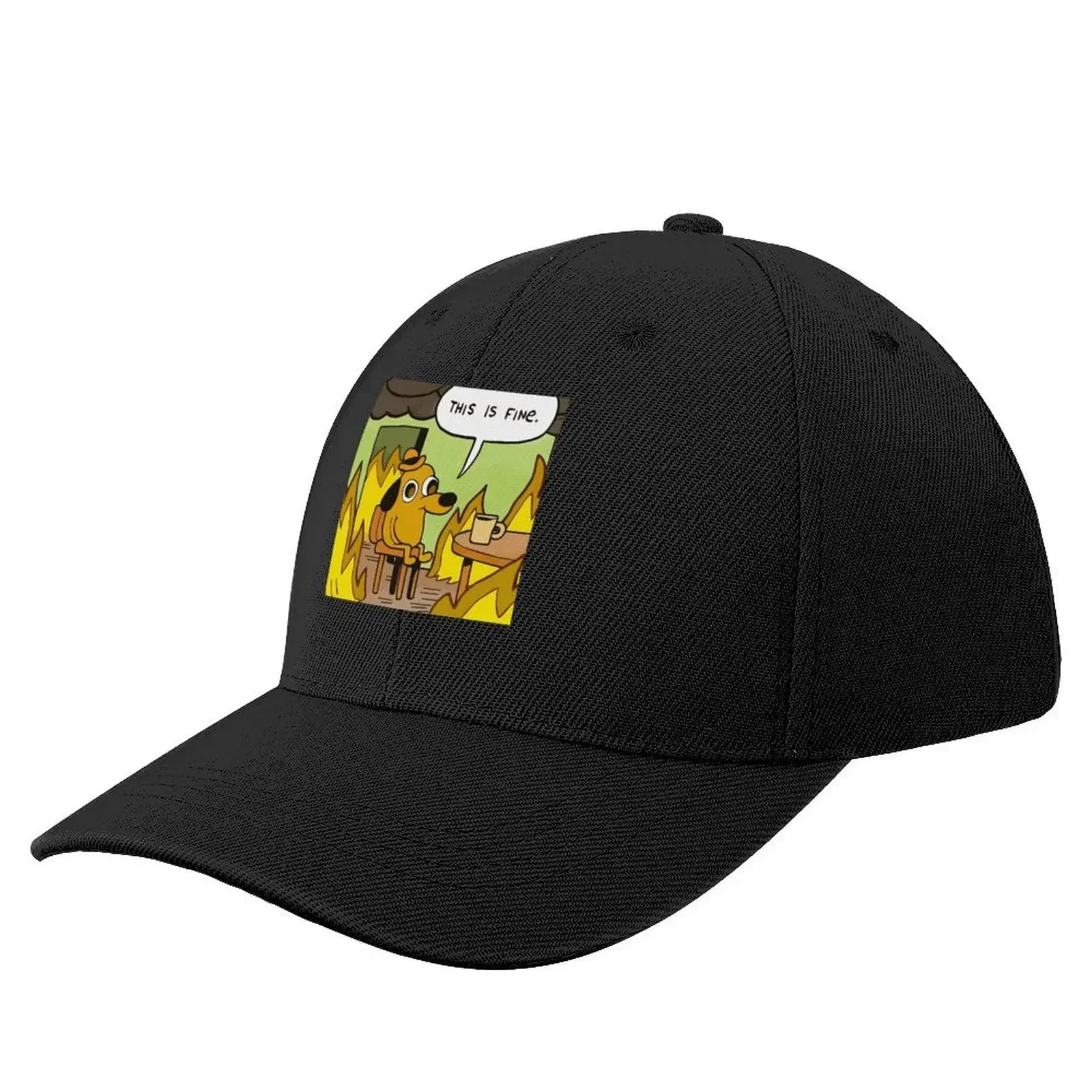 

This is fine - funny meme Baseball Cap Hat Beach Beach Bag Trucker Hat For Men Women's