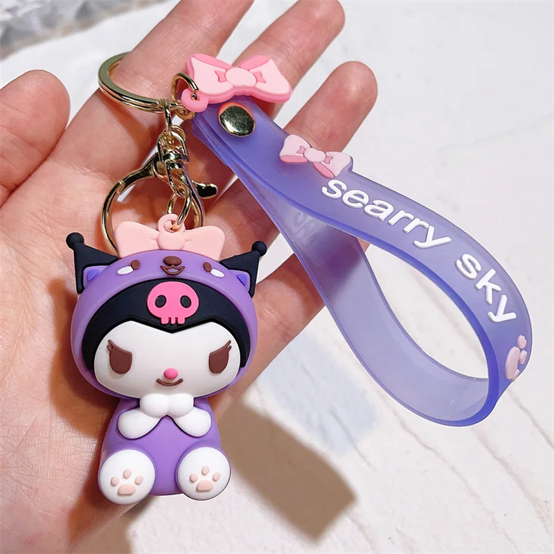 Portachiavi con figura di Sanrio carino rosa ciondolo all\'ingrosso nuovo portachiavi con portachiavi simpatico cartone animato