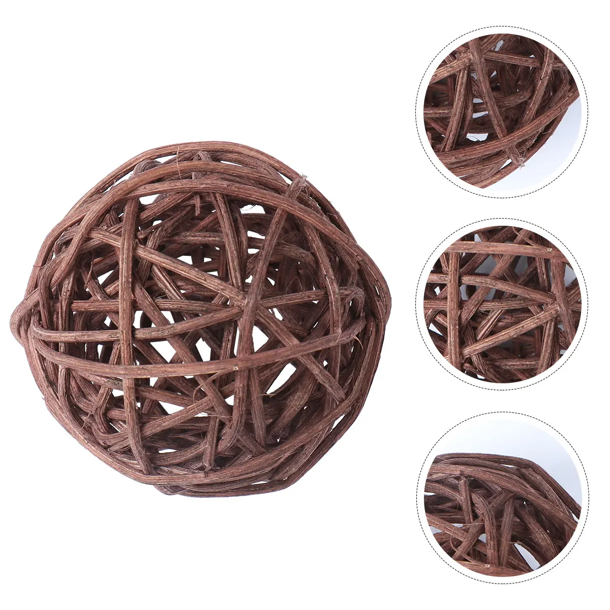 

15pcs Wicker Rattan 5Cm Brown Hanging Vine Decorative Ornaments For Christmas Tree Wall Door Window Diy Craft Home Office Cafe