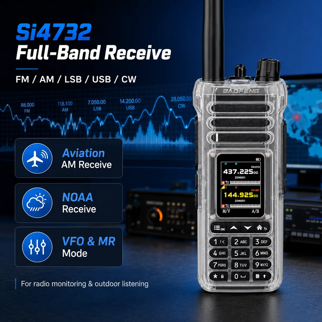 radio-amateur-baofeng-uv-36-1000-canaux-bluetooth-reception-ondes-courtes-ecran-tft-20-pouces-double-affichage-vhf-uhf-talkie-walkie