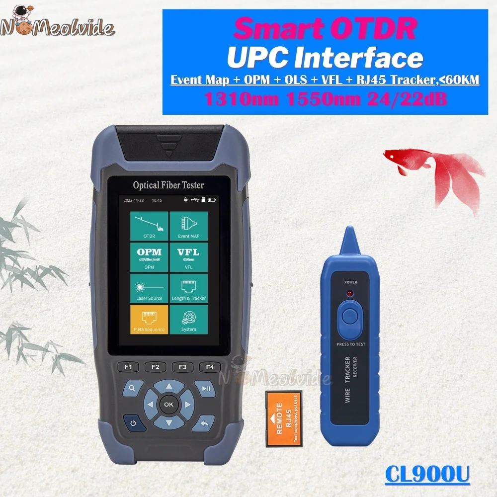 12-in-1 Mini OTDR 1310/1550nm 26/24dB 100 KM Fiber Optische Reflectometer Touchscreen VFL OPM OLS Kabel Tester Gratis Schip