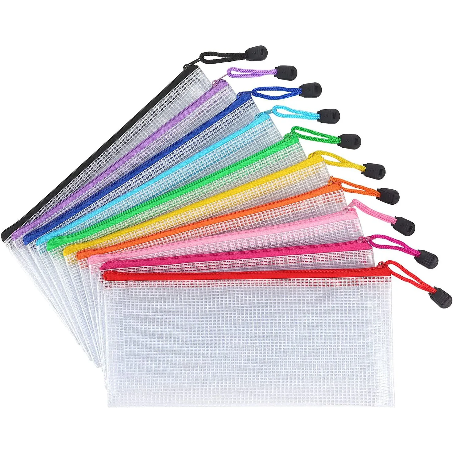 

Mesh Zipper Pouch Waterproof Zip File Bags Pencil Pouches Classroom Organization School Office Supplies Back to School