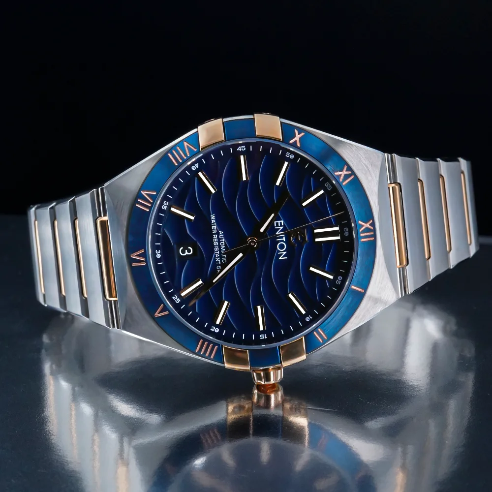 

ENITON 40mm rose gold Business NH35 Movement High Quality Sapphire Glass Luxury Luminous Waterproof mechanical wristwatches