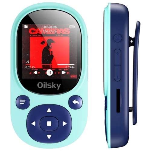 Reproductor de MP3 de 64 GB con Bluetooth, reproductor de MP3 Oilsky Sport Clip, mini reproductor de música portátil con radio FM, grabadora de voz, pedómetro