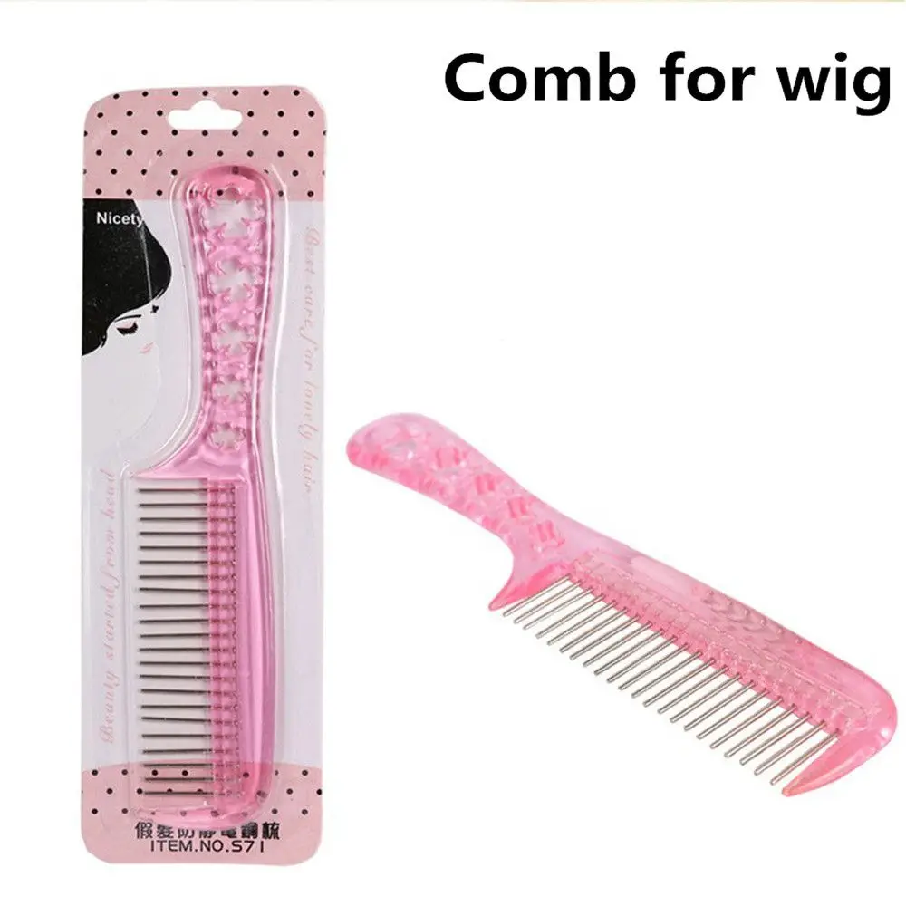 New Hot Beauty Handle Anti-static Women Steel Tooth Styling Comb Wig Tool