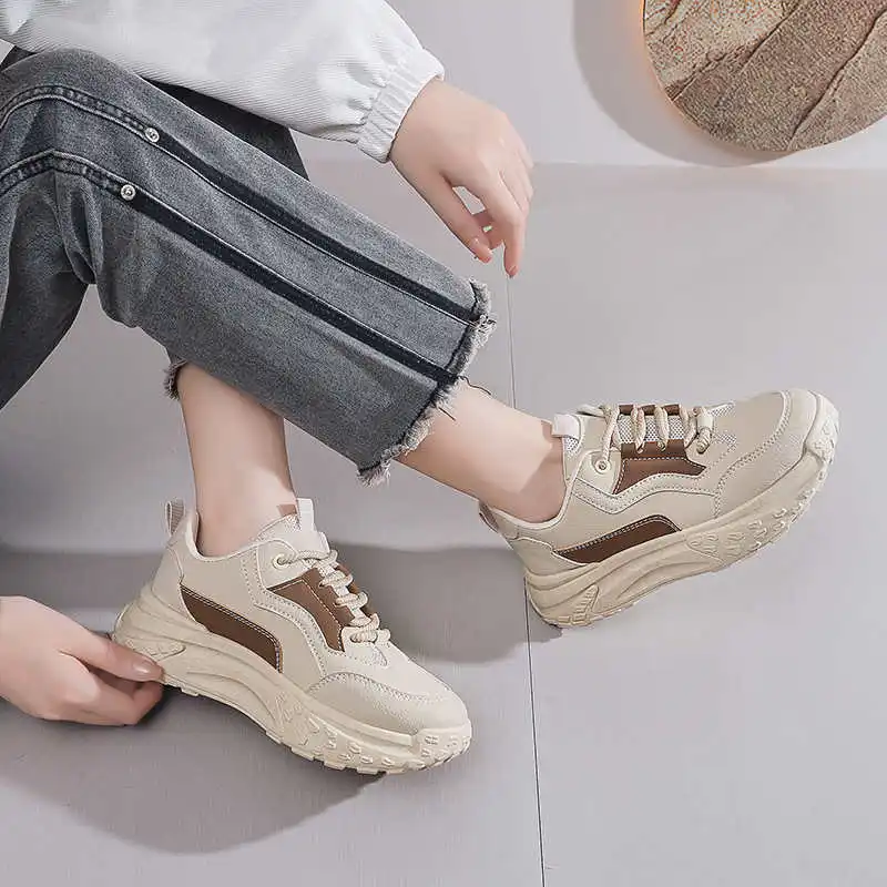 

Flatform PU Leather Buy Sneakers For Women Casual Sport Shoes Tennis For Women Krasovki Type Athlete Excercise On Offer