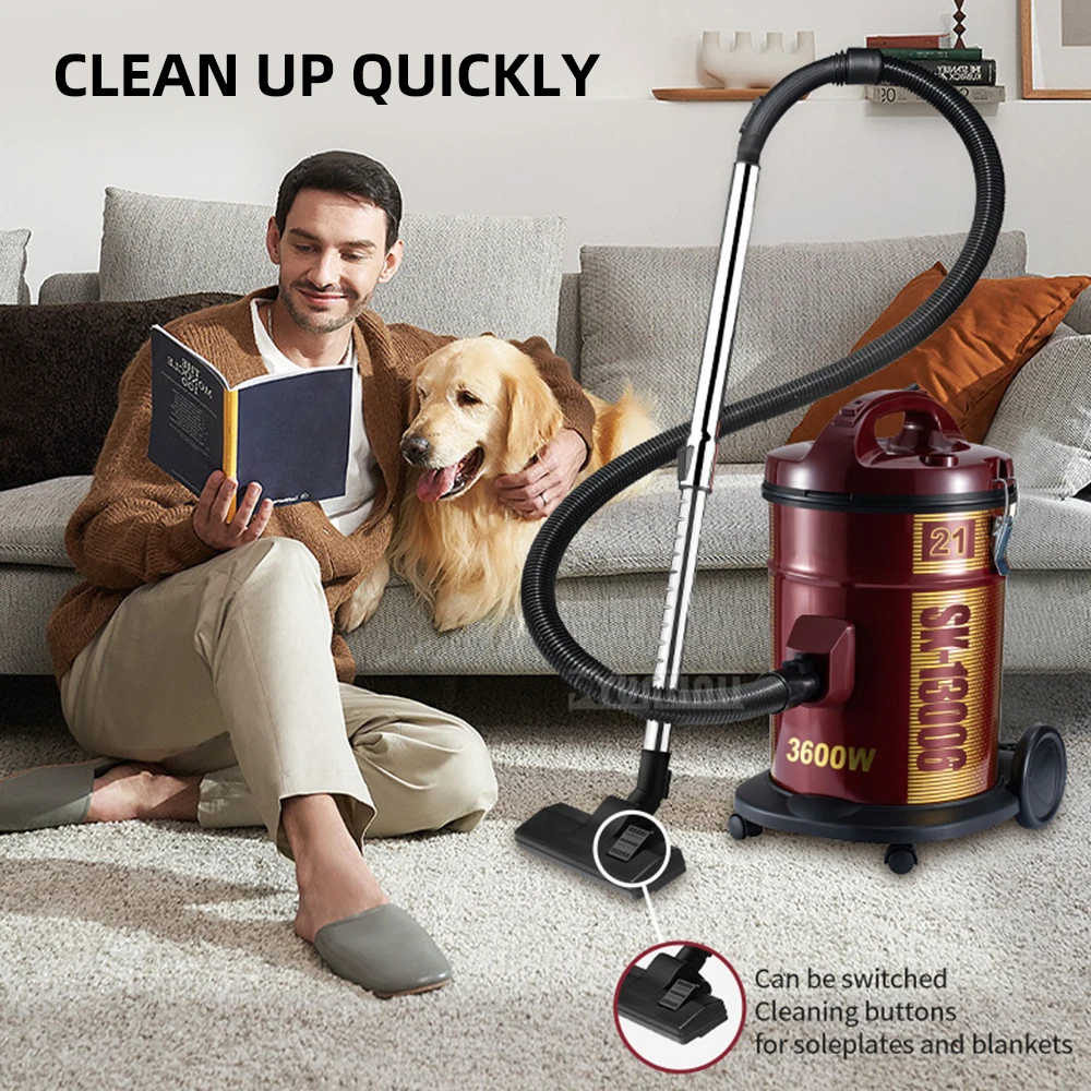 SK-13006 휴대용 진공청소기, 21L 대용량 흡입 기능을 갖춘 가정용 고출력 건조 진공청소기