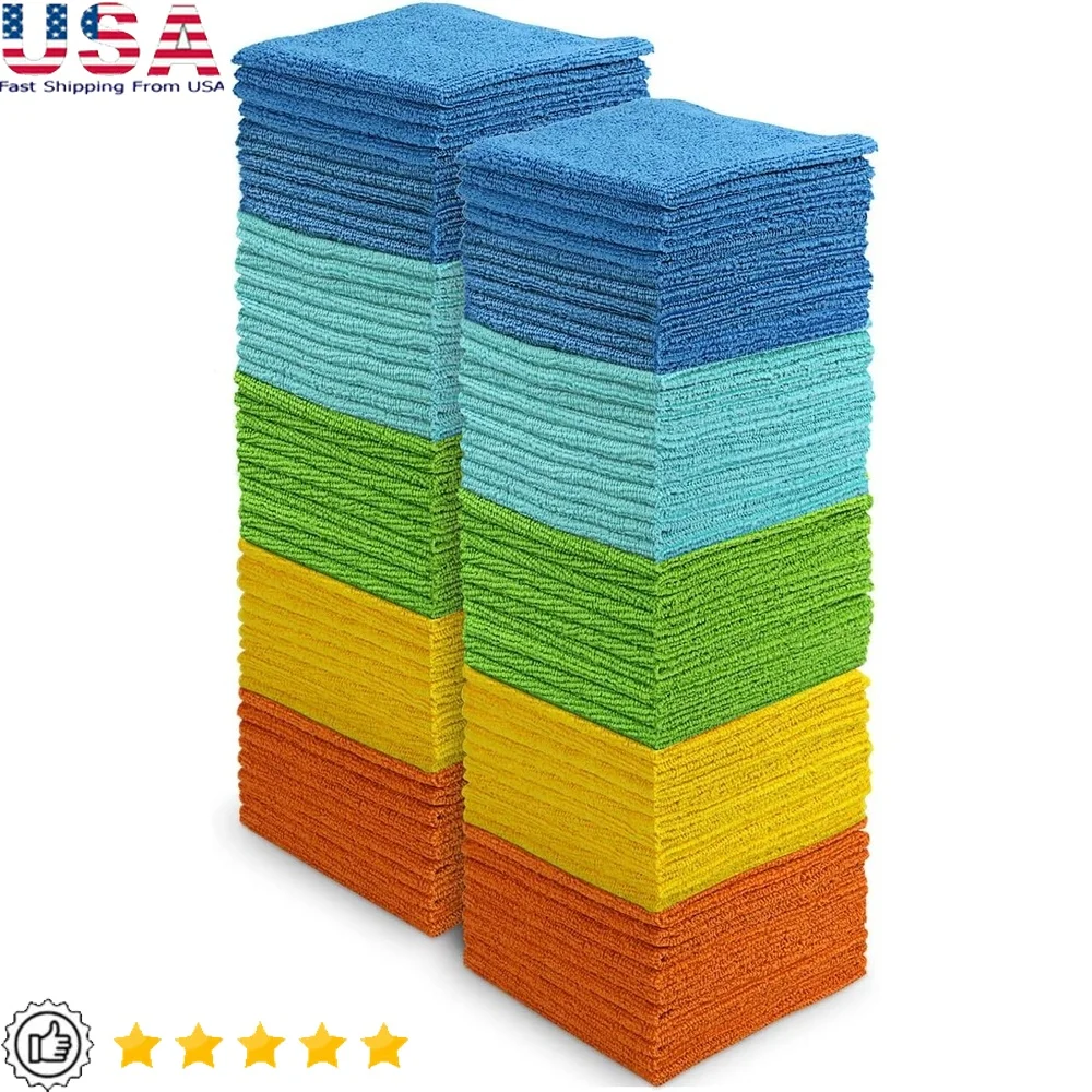 

Салфетки из микрофибры, 100 шт., мягкие впитывающие многоразовые полотенца, домашняя кухня, автомобили, пыль, чистка окон, можно стирать в машине