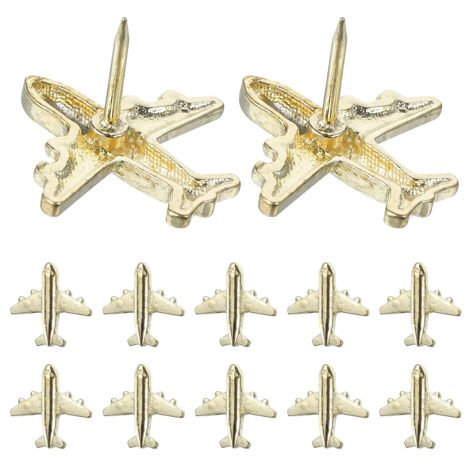 

12 Pcs Metal Airplane Thumbtacks Decorative Tacks Map Pins Pushpins Cork Board Accessories Wall Decor Office Supplies