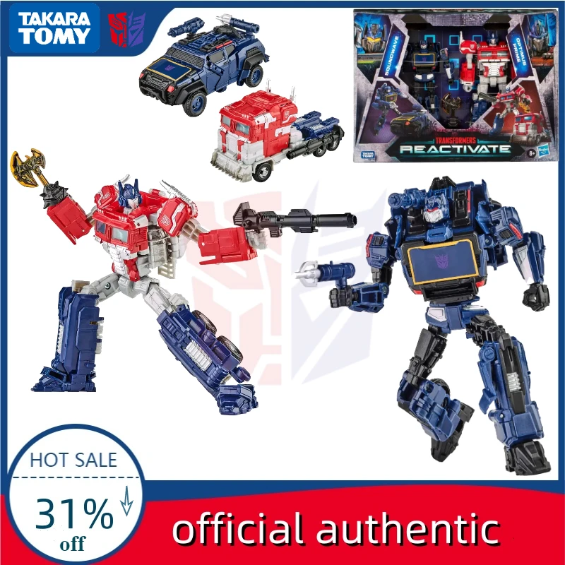 In Stock Original Transformers Reactivated Optimus Prime & Soundwave Anime Character Action Figure Model Toy Gift Collection