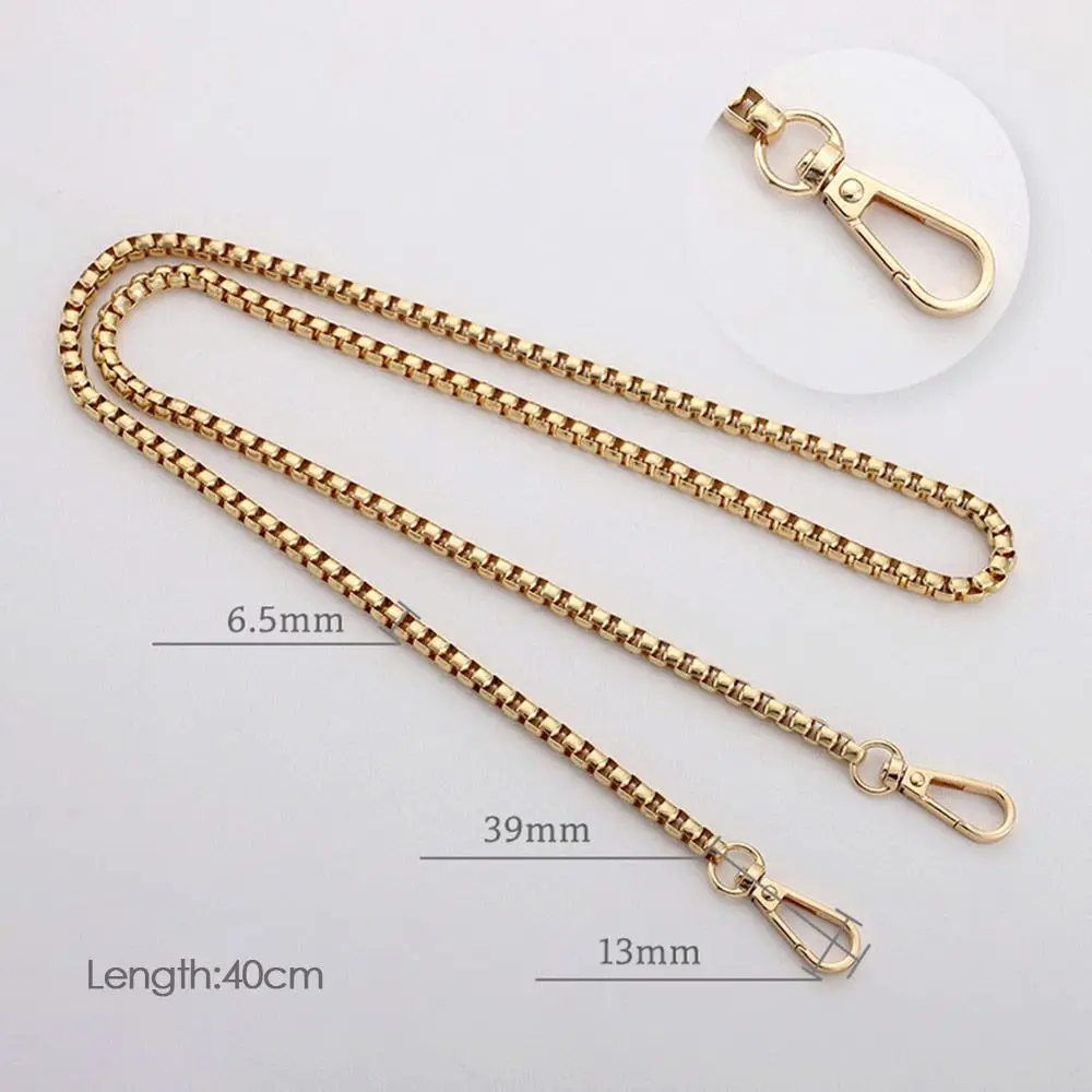 40/60/90cm Metal Chain Shoulder Bag Strap Handbag Handles DIY Purse Replacement Long Beaded Chain Shoulder Bag Straps Chain Belt