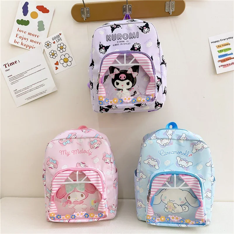 Sanrio Backpack Cinnamoroll School Bag Kuromi Double Shoulder Bags My Melody Bagpack Y2K Hello Kitty Things Pochacco Gift Girl