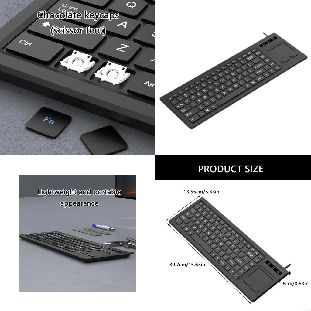 

C90F Industrial USB Keyboards with Integrated Touchpads and Hubs for Automation Systems