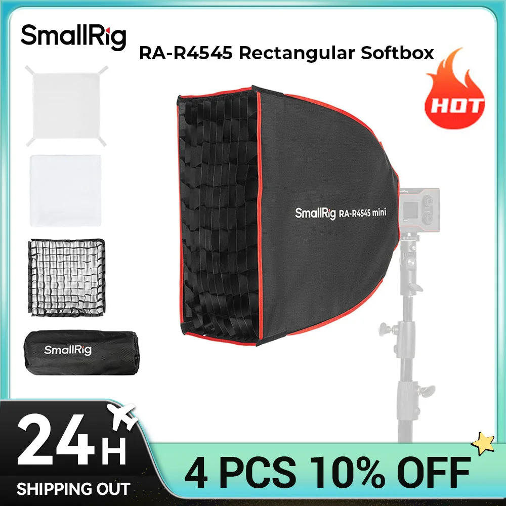 

SmallRig RA-R4545 Rectangular Softbox, 17.7" Quick Release Softbox with Carrying Bag, Compatible with SmallRig RC 60B COB Light