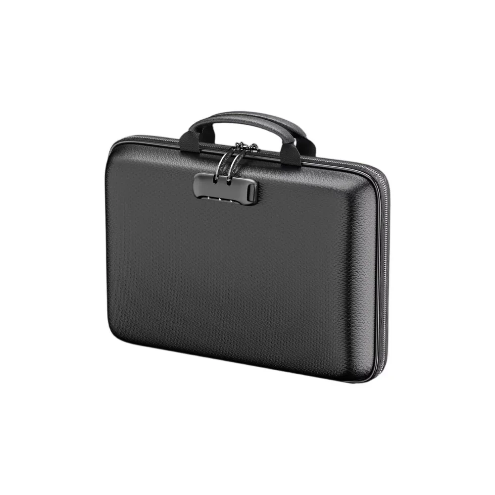 

13 Accordion Pocket Fireproof Document Box Large Capacity Expanding Design Handheld File Bag Comfortable Handle Hard-Shell