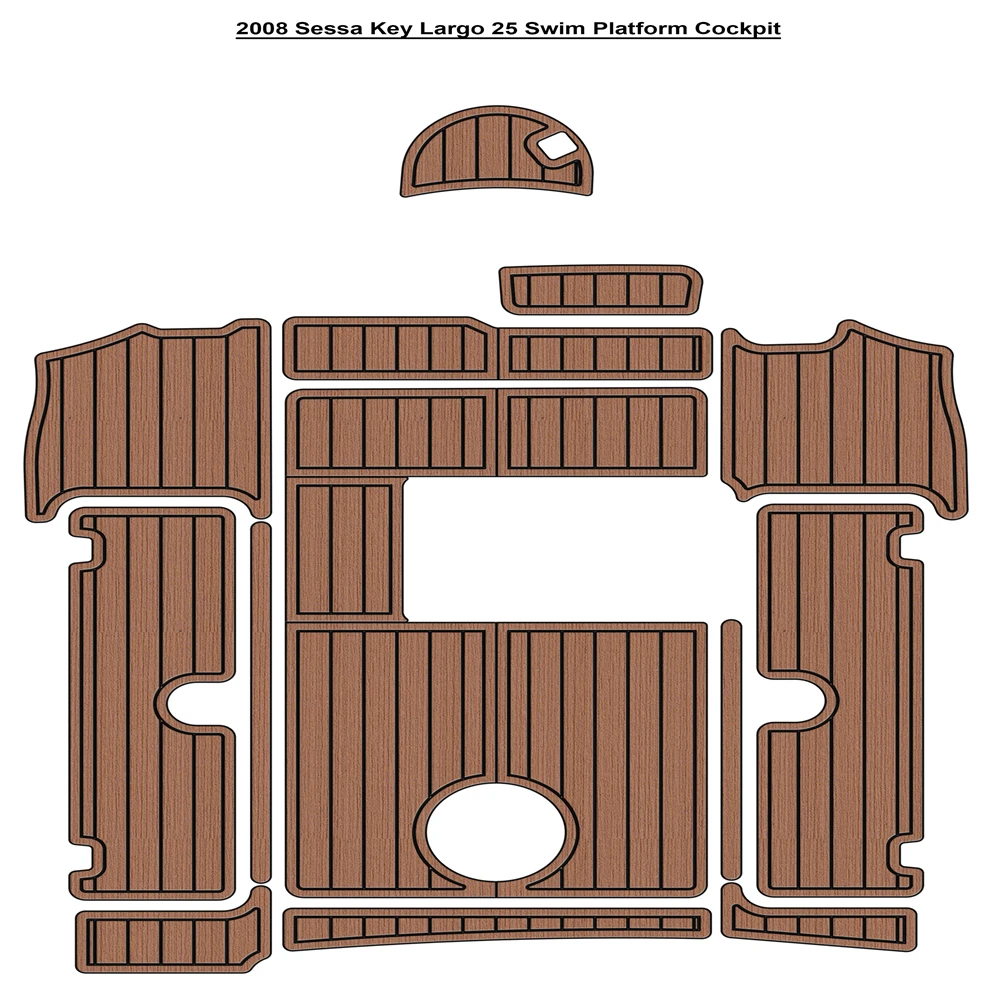 

2008 Sessa Key Largo 25 Swim Platform Cockpit Pad Boat EVA Foam Faux Teak Deck Floor Mat SeaDek MarineMat Style Самоклеящийся