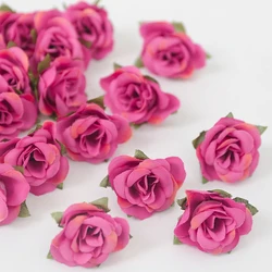 20PCs/Lot Mini Silk Rose Artificial Flowers Head 3.5cm Fake Flowers Wedding Home Decoration DIY Garlands Wreath Craft Accessorie