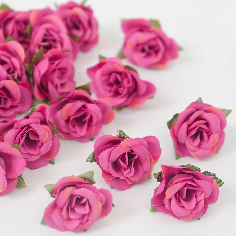 20 sztuk/partia Mini Silk Rose sztuczne kwiaty głowy 3.5cm fałszywe kwiaty ślub Home Decoration DIY girlandy wianek Craft Accessorie