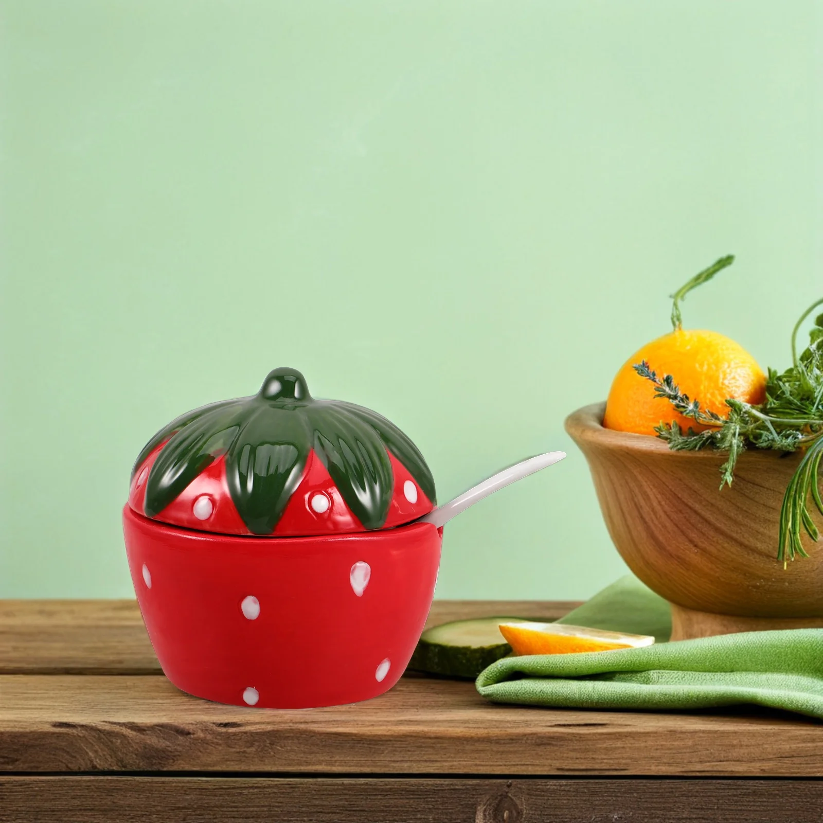 

Ceramic Spice Jars Seasoning Pot Set Creative Kitchen Container Salt Pepper Storage Small Spice Dispenser with Spoon