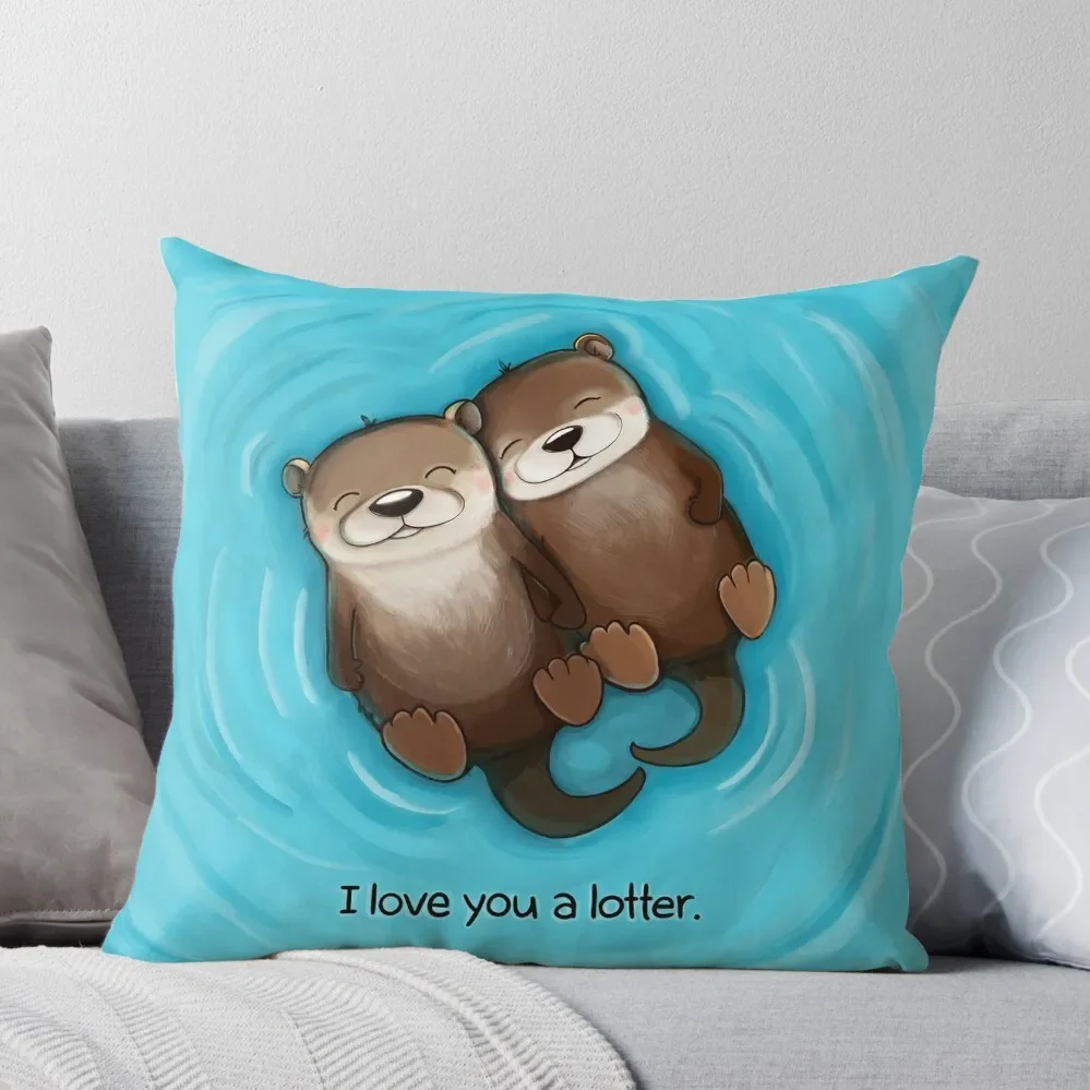 

I Love You a Lotter Throw Pillow christmas cushions covers Plaid Sofa anime girl