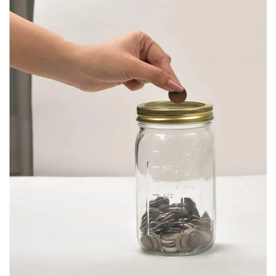 Large 32 oz Wide Mouth Mason Jars 12pk, Quart Canning Jars and Lids, Bulk Glass Jars for Canning Whole Fruits