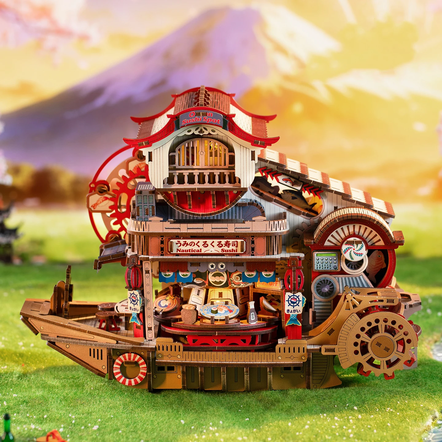 

Наборы для сборки миниатюрных деревянных морских сувениров своими руками: магазин суши с мебелью и LED-подсветкой, кукольный домик – идеальный подарок друзьям на день рождения