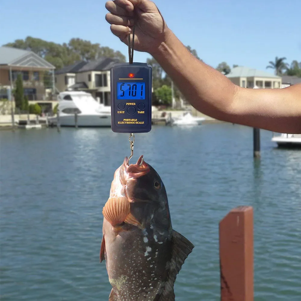 1 buah timbangan pancing gantung elektronik Mini 40kg/10g multifungsi timbangan kait saku Digital portabel Balanca