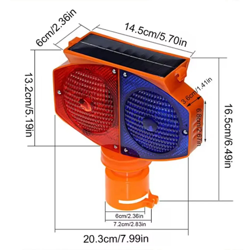 

Чувствительный мигающий мигающий предупредительный световой сигнал Водонепроницаемый красный и синий вспышка Предупреждающий светофор Энергосберегающий супер яркий