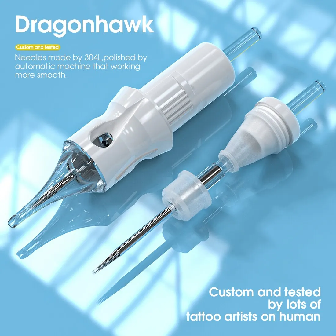 Dragonhawk Tattoo Cartridge Needle 20pcs 0.3/0.35mm Round Liner Disposable Sterilized Tattoo Grip Cartridge For Tattoo Supplies