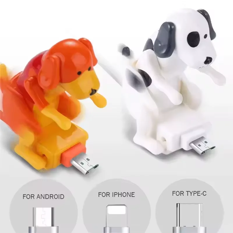

Funny Dog Fast Charger Cable Data Cable For iPhone IOS Android Type-C Mobile Phone Charging Line Prank Gifts Phone Accessories ﻿