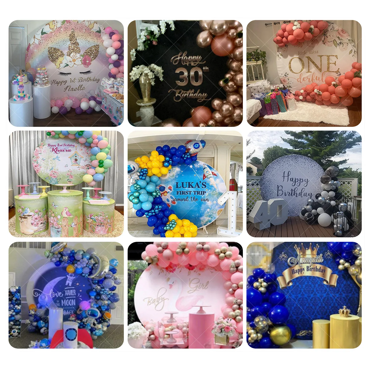 Round Pink Minnie Mouse Theme Birthday Party Baby Shower Decoration Backdrop Circle Poster Photograph Studios Decor Props