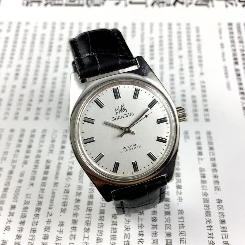 2025New boys watch, Shanghai brand 7120 manual mechanical watch, inlaid with characters