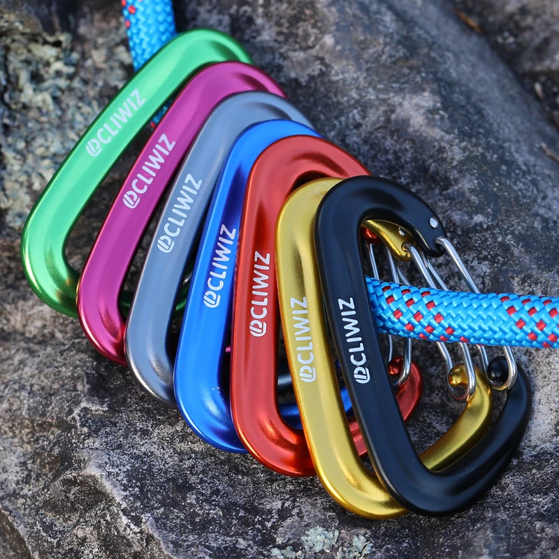 CLIWIZ Brand Aviation Aluminum 12KN Climbing Carabiner Outdoor Camping Multi Tool Mountaineering Buckle Climbing Acessories