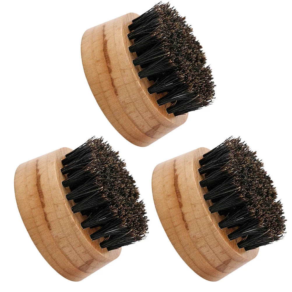 3 Pcs Beard Brush Male Care Supplies Personal Shaving for Men Beech Boar Bristle