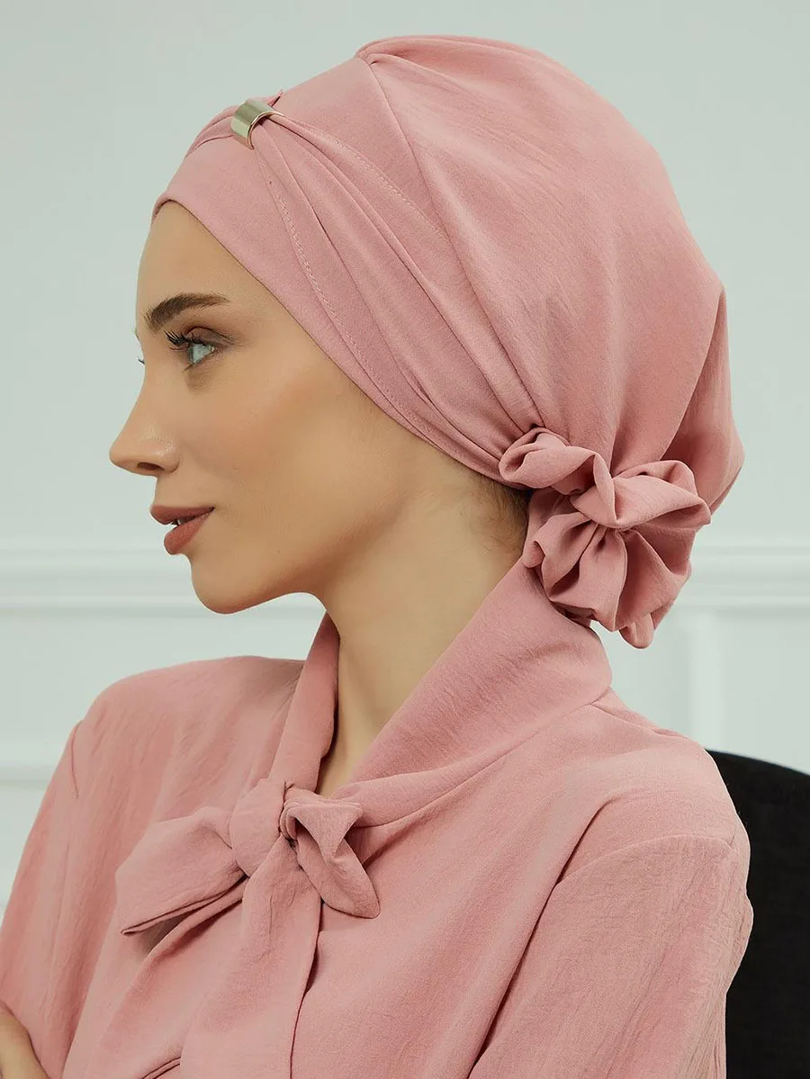 Muzułmańska solidna Turban błyskawiczna hidżab damska czapka islamska Bandana