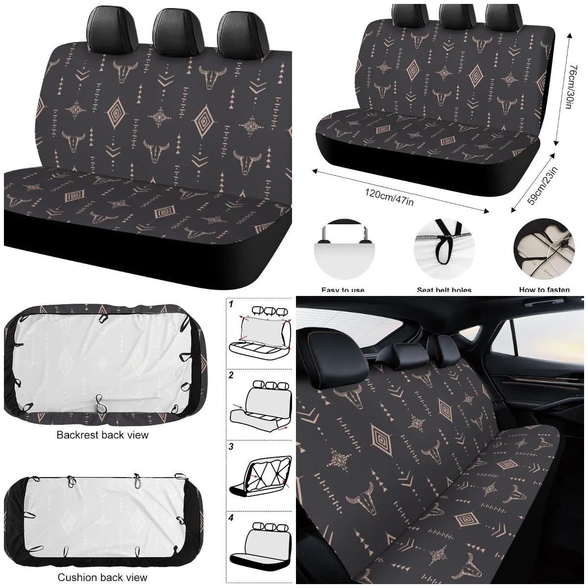 

Western Back Seat Cover - Bench Seat Protector - Rear Seat Covers - Western Car Accessories