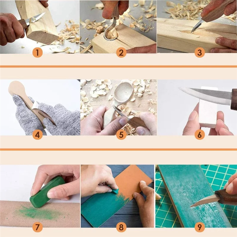 BAAR-Holzschnitzwerkzeug-Set für Anfänger, 12-in-1-Schnitzwerkzeugset aus Holz zum Selbermachen, Skulpturen und Wachsschnitzen