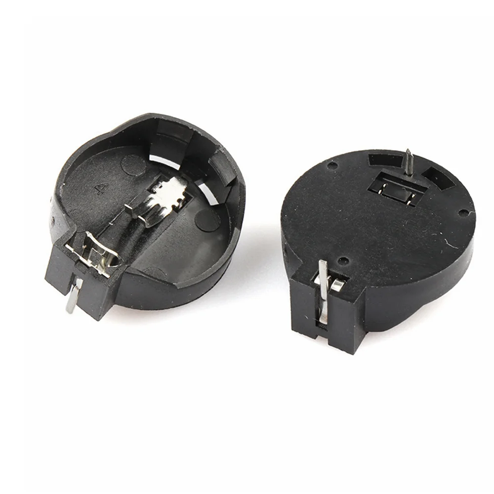 10Pcs CR2032 3V Button Coin Cell Battery Socket Holder Case Mini Battery Storage Box Black Color