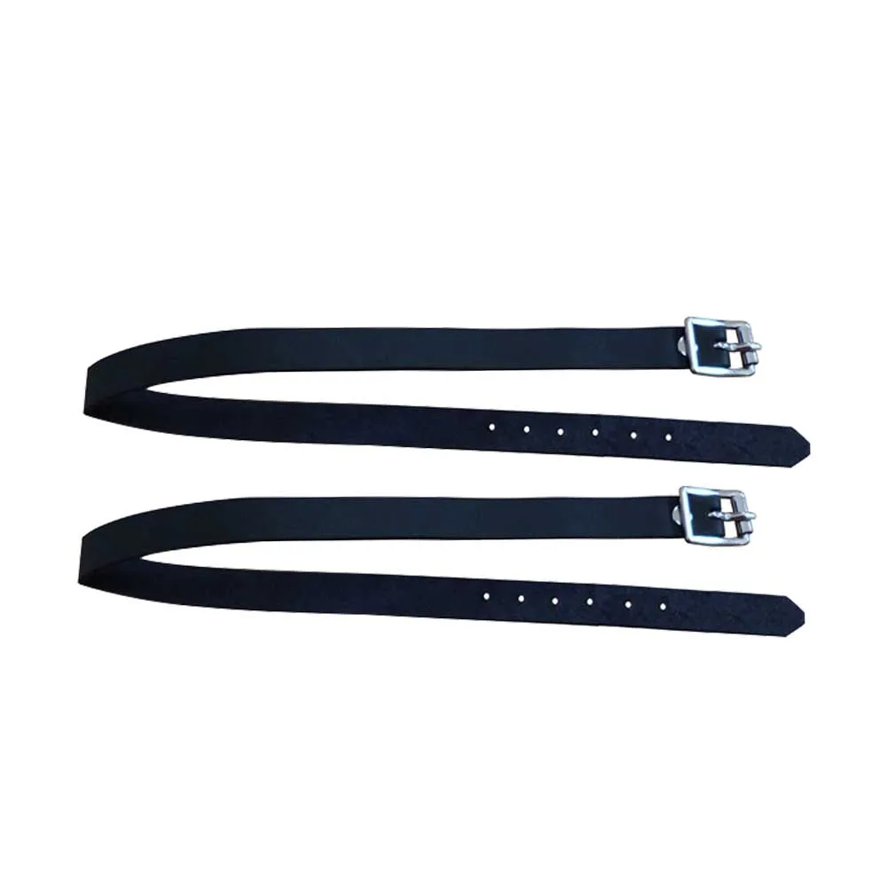 2 Pcs Long Training Outdoor Protective Sports Equipment Durable Accessories With Buckle PU Leather Solid Horse Riding Spur Strap