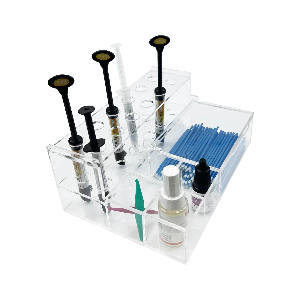 Dental Acrylic Organizer Holder Composite Applicator Dispenser for Composite Syringes & Accessories Dental Lab Tools