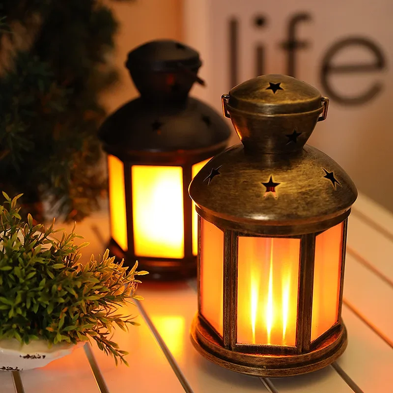 Multifunctional Camping Lamp with Retro Flame Effect