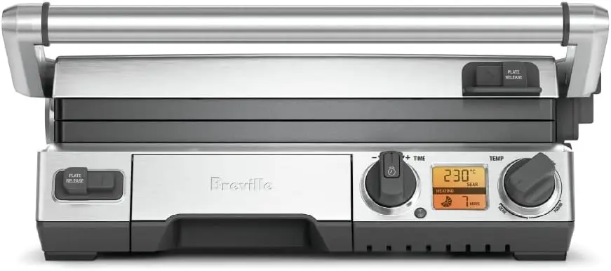 

Smart Grill, Brushed Stainless Steel 16.7"D x 14"W x 5"H