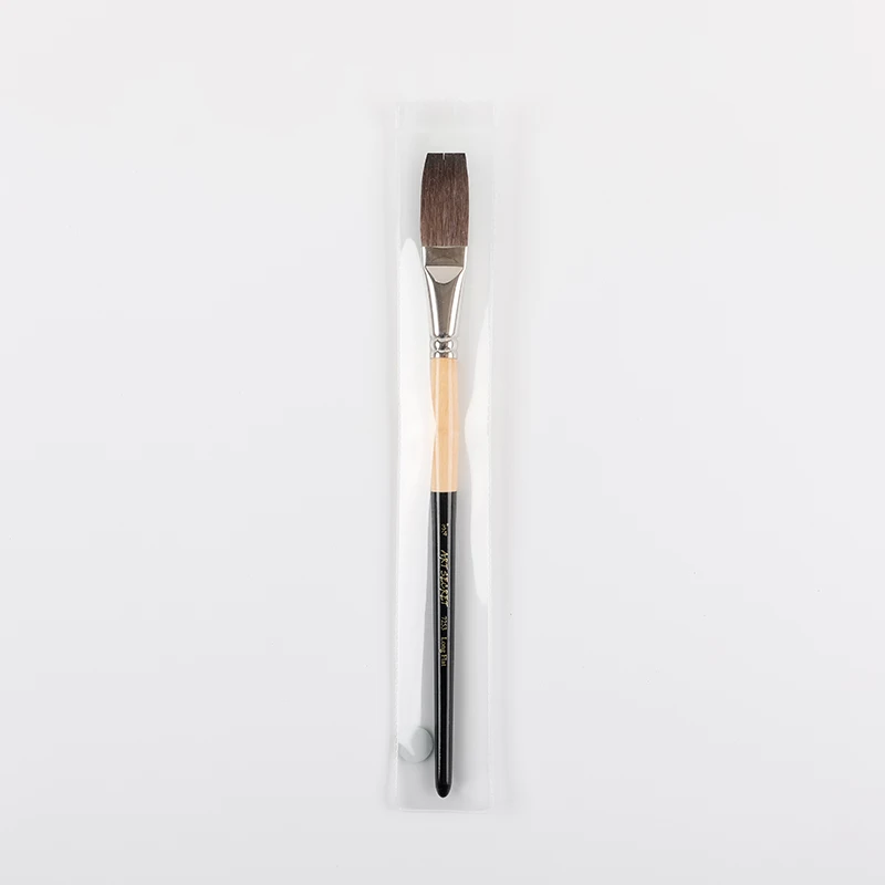 ArtSecret Pro artista acuarela cepillo plano largo 7253 virola de latón mezcla de pelo de ardilla y pelo de caballo suministros de arte