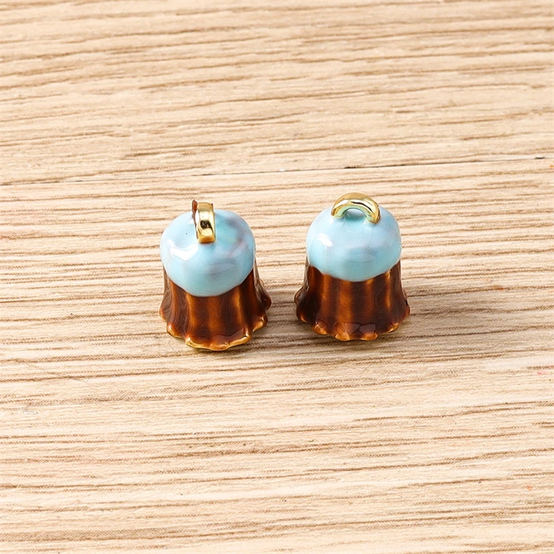 5 Stück Mix süße Lebensmittel Charms Legierung Kuchen Kaffeetasse Brot Charms Anhänger für Schmuckherstellung Tropfen Ohrringe Halsketten DIY Handwerk Geschenk – Detail 8