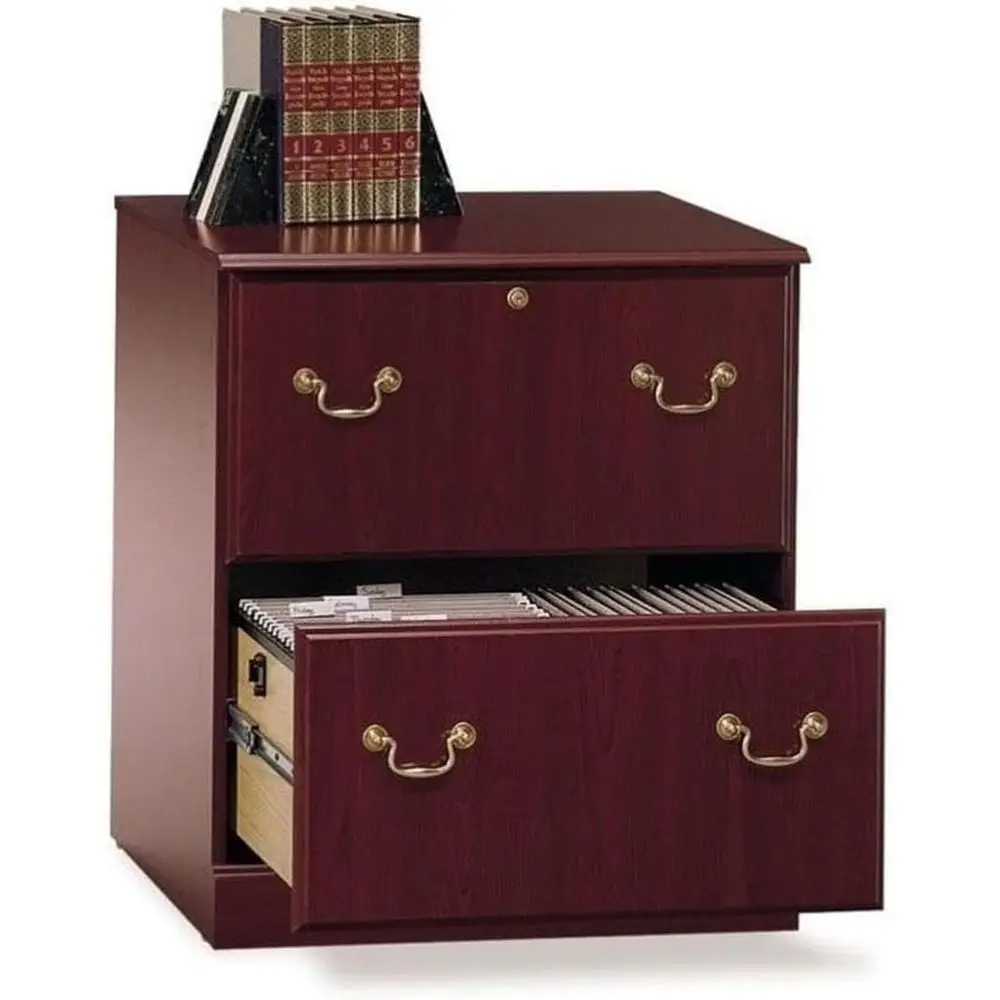 

30.51 Lockable Cherry Wood Filing Cabinet for Easy Assembly, Suitable for Home or Office