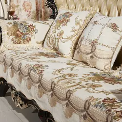 Floral Embroidered Couch Cover Set Modern Sectional Sofa Covers for Living Room Christmas Funda De Sofa