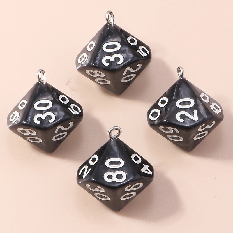 Leslie 5 teile/satz Acryl Würfel Spiel Requisiten Pädagogisches Spielzeug Facettenreiche Digitale Würfel für DIY Schmuck Machen Zubehör – Detail 15