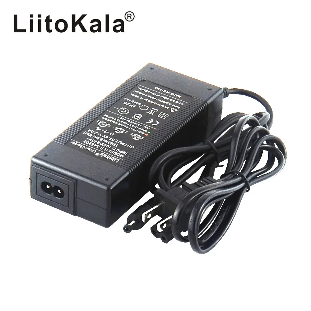 1-5pcs LiitoKala 13S 48V 2A Lithium-ion battery pack charger 5.5*2.1mm Universal 54.6V 2A AC DC Power Supply Adapter