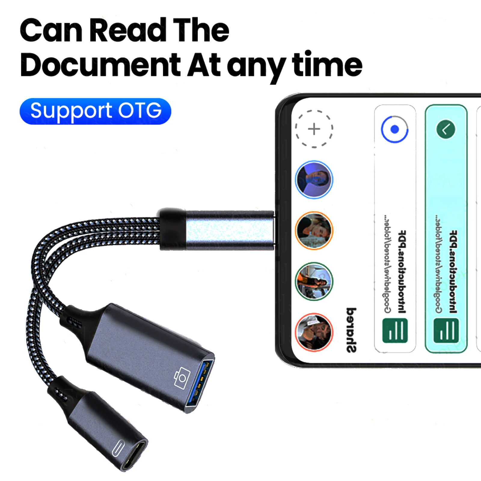 2 in 1 타입 C OTG 충전 어댑터 케이블, 타입 - Tethering Cable Usb 리뷰 및 가격