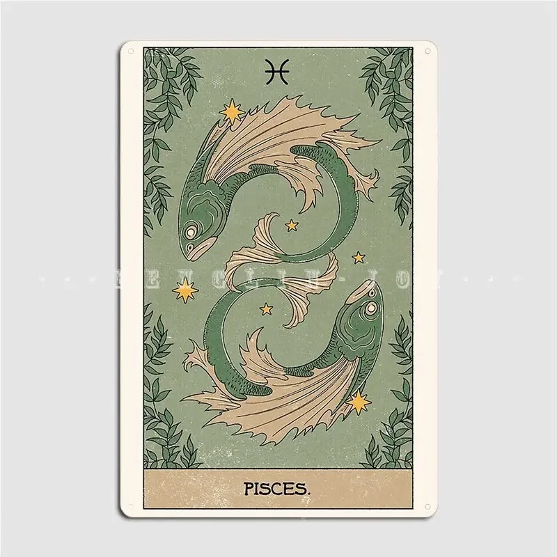 Pisces Metal Sign Club Party Club Bar Funny Plaques Tin Sign Poster